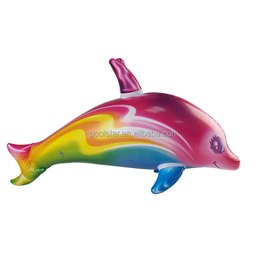 Jouet gonflable d'eau de flotteur de piscine de dauphin d'arc-en-ciel de PVC pour la partie de plage - Product Image 1