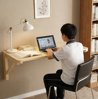 Table pliante murale mince en gros, OEM, gain de place, bureau à domicile, poste de travail pour ordinateur portable certifié FSC, taille personnalisée