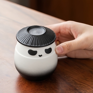 <span class=keywords><strong>Panda</strong></span> gốm trà Canister dễ thương Gấu Trúc lưu trữ <span class=keywords><strong>Jar</strong></span> chống ẩm kín thô gốm nồi nhỏ trà động vật tro urn <span class=keywords><strong>Jar</strong></span> - Product Image 2