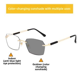 Nuevas <span class=keywords><strong>Gafas</strong></span> de Lectura Inteligentes Fotocromáticas Unisex <span class=keywords><strong>sin</strong></span> <span class=keywords><strong>Montura</strong></span>, Anti-luz Azul, de Alta Definición para Personas Mayores de Mediana Edad con Rostro Cuadrado - Product Image 6
