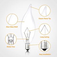 Vintage E14 E27 Sockel 25W 40W 60W C35 Kerzenlampe Glühlampen