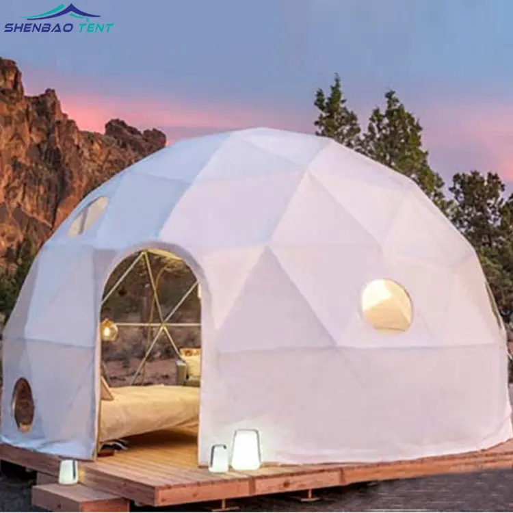 High Quality Aluminum Alloy Glamping Transparent Geodesic Dome Tent For Events Gathering