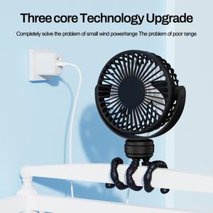 Ventilador de Mano Recargable USB de Alta Velocidad, Mini Ventilador con Trípode para Cochecito, Mesa, Uso en Exteriores y Camping - Product Image 6