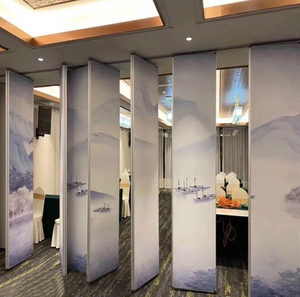 Parete Divisoria Mobile in Legno/Tessuto/Vetro/Pelle con Telaio in Alluminio, Separatore <span class=keywords><strong>per</strong></span> <span class=keywords><strong>Ambienti</strong></span> 65/85/100mm - Product Image 4