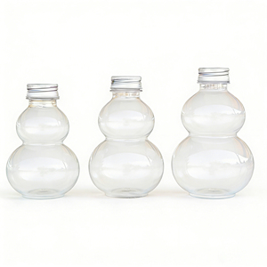 Bouteilles de boisson en PET de 500 ml en forme de gourde, personnalisables avec logo, de la marque CHUANGMEI, pour café et thé au lait, avec bouchon à vis, vente en gros - Product Image 2
