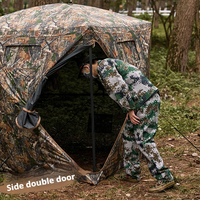Tente de camouflage portable pour l'observation des oiseaux en plein air 270 °   Abri de chasse transparent imperméable et coupe-vent Degree