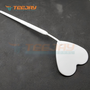 White Powder Coated Heart Shape Stainless Steel Handheld Cosmetic Lash <b>Mirror</b> <b>Magnifying</b> 3X Precision Eyelash Application OEM - Product Image 1