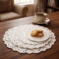 Napperons en papier dentelle personnalisés avec logo, jetables, pour fête