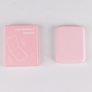 1X/2X Magnification LED Makeup Mirror with Light for <strong>Purse</strong> Custom Logo Pink Pocket Mirror Small Lighted Mirror for Gift - Product Image 6