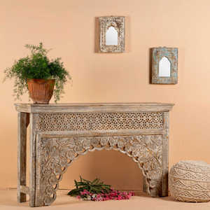 Traditional Antique Narrow Solid <b>Wood</b> Console <b>Table</b> for <b>Dining</b> Room, Living Room and Bedroom with <b>Rustic</b> Vintage Home Furniture - Product Image 2