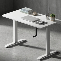 Bureau debout ergonomique moderne à hauteur réglable manuelle avec manivelle, structure en acier, pour bureau à domicile et ordinateur