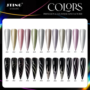 JTING – Coffret de 12 Gels Métalliques de Qualité Supérieure pour Nail Art, Personnalisable, Collection OEM, Flacons de 12 ml, Marque Privée - Product Image 4