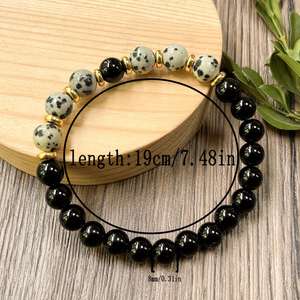 Bracelet en pierre naturelle avec perles de verre colorées, breloque du succès, approvisionnement économique pour les grossistes, service d'étiquetage SKU - Product Image 1