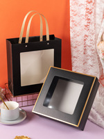 Bolsa de regalo con logotipo personalizado, varios estilos, impresión en papel recubierto, bolsa de papel de Navidad con ventanas transparentes