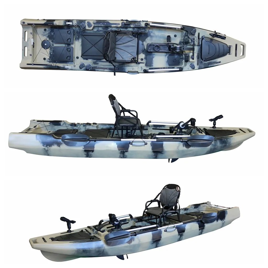 Vicking 12.5ft 1 người bán buôn ngồi trên đầu động cơ điện Kayak cá chân đạp ổ đĩa Kayak với bàn đạp cho câu cá