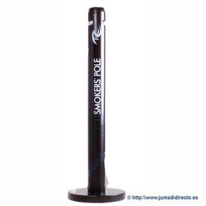 Posacenere da esterno per fumatori, in alluminio nero, con supporto - Product Image 1