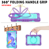 Housse de protection durable pour tablette, antichoc, avec protection à 360° °   Support rotatif avec poignée et sangle d'épaule pour Honor Pad X8, idéal pour les voyages