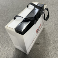 Sacs cadeaux/boîtes alimentaires en carton blanc recyclable de luxe HBD, avec poignée longue et ruban, logo personnalisable, vente en gros
