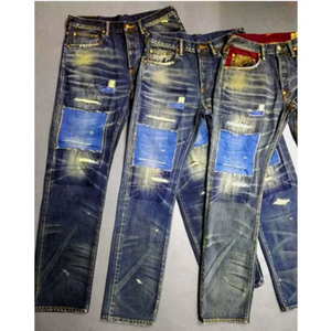 Lotfeel OEM Moda al por Mayor Los Ángeles Vaqueros de Mezclilla Japonesa Selvedge Vintage Lavados y Desgastados de Alta Calidad Personalizados 064 - Product Image 5