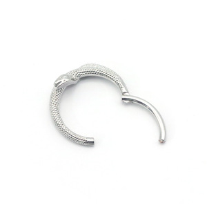 <b>Snake</b> Shape Nose <b>Ring</b> Stainless Steel <b>Silver</b> Gold Animal Zodiac Piercing Jewelry Gift Opening Closing Design - Product Image 4