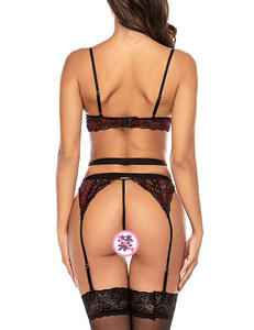 Pakaian Dalam Wanita Seksi, Bralette Renda Transparan Seksi Wanita, Set 2 Potong Lingerie Wanita Kawat - Product Image 6