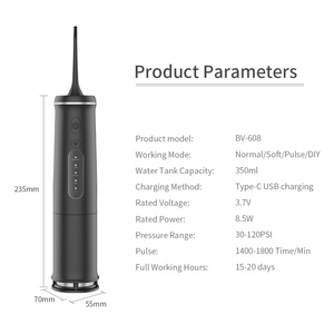 FCC ROHS certificat OEM ODM électrique détachable 350ml clinique <span class=keywords><strong>dentaire</strong></span> voyage eau Flosser Oral Irrigator <span class=keywords><strong>Jet</strong></span> <span class=keywords><strong>pour</strong></span> le <span class=keywords><strong>nettoyage</strong></span> des dents - Product Image 2