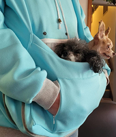 Sweat-shirt à capuche polaire à manches longues pour femme, porte-bébé pour chien et chat