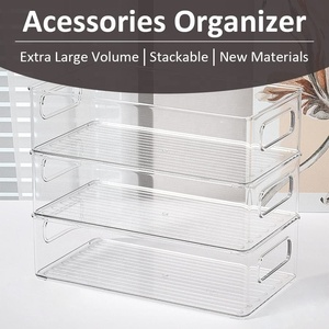 Organisateur de bureau, combinaison de paniers de rangement en acrylique de grande capacité, pour cosmétiques, artisanat, périphériques, pour le bureau, l'école, la maison - Product Image 3