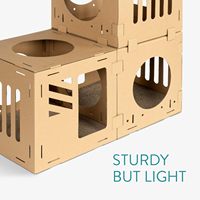 Maison pour chat en carton DIY, tour de jeu configurable en carton ondulé, condo pour petits chats, chatons, lapins, 3 cubes
