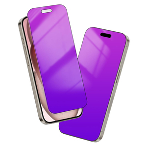 Film de protection en verre trempé à haute galvanoplastie en aluminium au toucher mat violet clair 360 degrés d'intimité pour <span class=keywords><strong>iPhone</strong></span> 16 ProMax 15 14 - Product Image 4