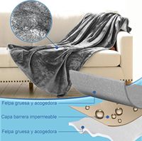 Couverture réversible imperméable, jet de flanelle douce pour le canapé-lit de chien de couples, couverture lavable anti-éclaboussures pour animaux de compagnie