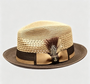 Chapeau Fedora en paille unisexe, chapeau de soleil Panama à large bord avec bande de ruban noir, chapeau Fedora respirant pour l'été, protection UV pour hommes et femmes - Product Image 3