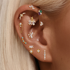 ต่างหูเงินแท้ 925 รูปดาวสีฟ้าเทอร์ควอยซ์ ดีไซน์หรูหรา น่ารัก จาก CANNER Jewelry - Product Image 6