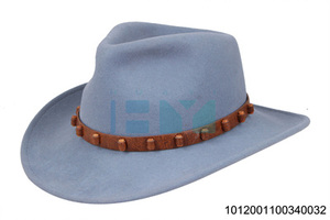 Huayihats 100% lana Color negro tamaño grande Western Cowboy Fedora sombreros hombres con cinturón - Product Image 3