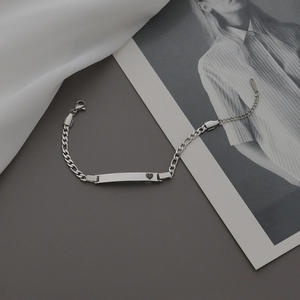 سوار مخصص من الفولاذ المقاوم للصدأ بتصميم شخصي جديد وعصري، سوار قلب رومانسي فارغ للنقش، هدية فريدة - Product Image 5