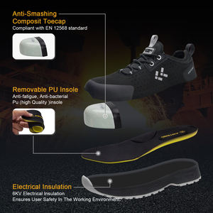 ANTENG Safety <strong>Shoes</strong> for Men Microfiber Upper Wide Composite <strong>Toe</strong> Electrical Insulation Work <strong>Shoes</strong> for Electrical Work - Product Image 4