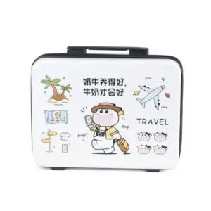 Gift Order OEM logo suitcase White Color female mini portable small make up case 14 inch cosmetic case