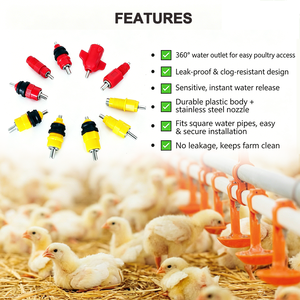 <span class=keywords><strong>Bebedero</strong></span> automático de niple para pollos al por mayor, tipo válvula de bola, para aves de corral, gallinas y <span class=keywords><strong>patos</strong></span> - Product Image 2