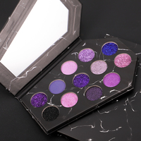Palette de fards à paupières vide de 12 couleurs pour Halloween, palette de fards à paupières personnalisée, palette de fards à paupières en forme de cercueil, marque privée