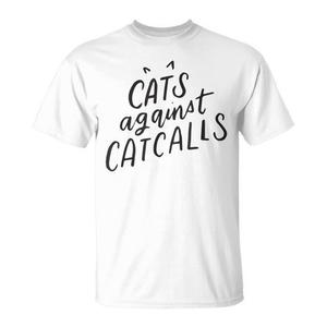 T-shirt Cats Against Catcalls, unisex, in cotone, girocollo, manica corta, abbigliamento promozionale ecologico - Product Image 1