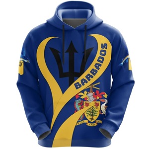 Sudadera con capucha personalizada, jersey con estampado de poliéster, estampado bajo demanda, Sudadera corta con capucha, ropa de mujer, estilo de bandera de Barbados, sudaderas con capucha para niños, sudadera - Product Image 5