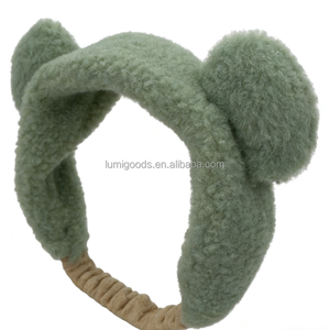 Bandeau pour femme en polaire corail et polaire Teddy, à oreilles d'ours, motif dessin animé, pour le lavage du visage et le maquillage - Product Image 5