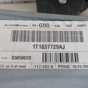 Pannello Regolatore Finestrino Anteriore Sinistro Usato per Volkswagen Touran 03-15 (70244) - Product Image 2