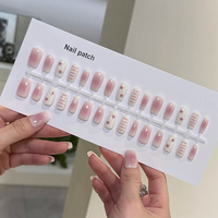 Ongles à presser de haute qualité, effet gel instantané de salon, forte adhérence, réutilisables, 30 pièces, courts, forme amande, French manucure, tenue 14 jours YO-143