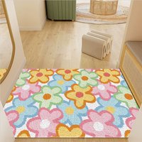 Tapis de porte moderne antidérapant en PVC, doux, fabriqué à la machine, de haute qualité, personnalisé, motif dessin animé, rectangulaire, pour intérieur, en boucle de PVC