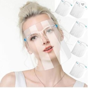 Protección contra salpicaduras de PET transparente y máscara de plástico antivaho con montura de gafas - Product Image 1