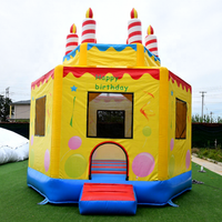 Promotion : Château gonflable commercial en PVC de qualité professionnelle, motif gâteau d'anniversaire, pour fêtes et événements