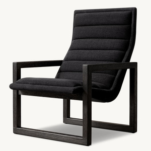 Fauteuil de salon moderne en lin de style américain Rhoohill avec repose-pieds, <span class=keywords><strong>chaise</strong></span> longue en chêne blanc avec cadre en bois massif - Product Image 3