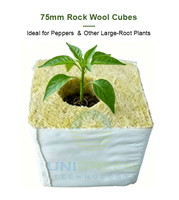 Cubes de laine de roche hydroponiques 75x75x75mm avec trous pour plantes, écologiques, cubes de culture pour serre intérieure, semis hydroponiques