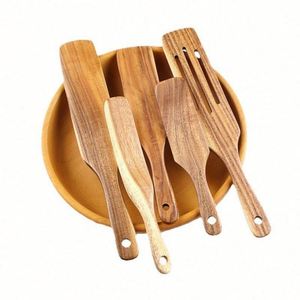 RAYBIN Custom Wooden <b>Spurtles</b> Kitchen Set Natural Acacia Wood Spurtle Set - Product Image 1